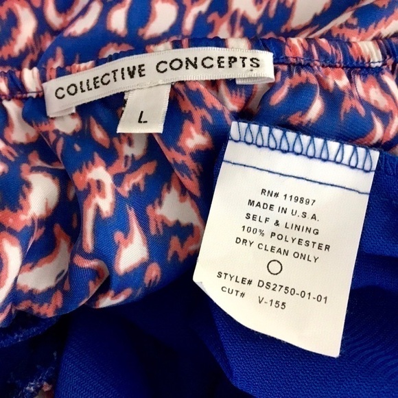 Collective Concepts Hi-Lo Blue/Orange Maxi Dress - Picture 7 of 8